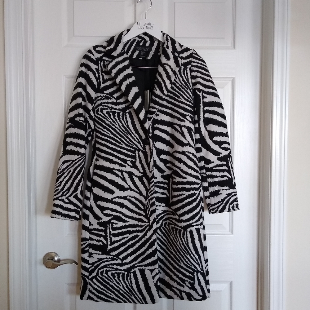 NWT Rachel Zoe Zebra Coat
